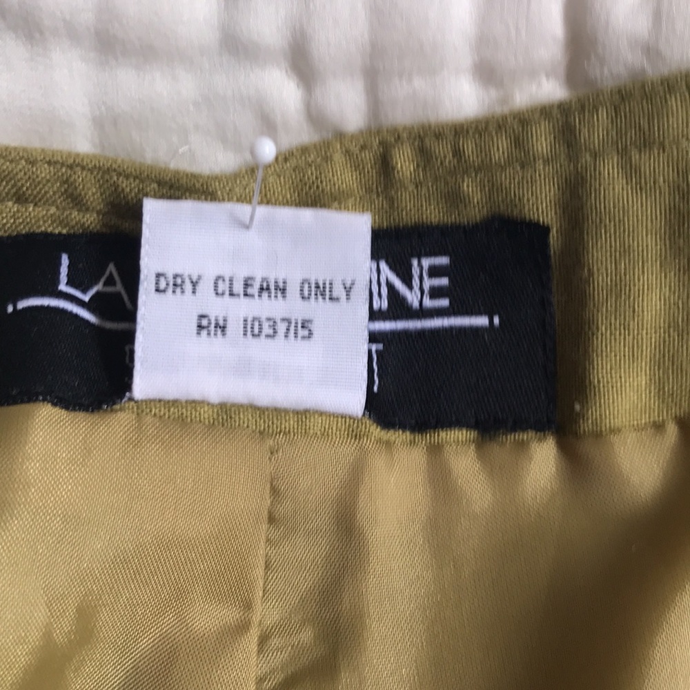Larry Levine sport linen blend fully lined capri pants avocado green never worn - Picture 7 of 11